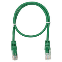 Патч-корд компьютерный U/UTP SUPRLAN Cat.5e 4x2 26AWG /7x0.16mm/ Cu LSZH зеленый 0,5м 10-0156