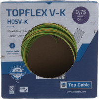 Монтажный гибкий провод Top cable желто-зеленый 1х0,75 TOPFLEX V-K H05V-K 100 м 131V000SR100