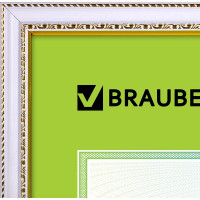 Рамка BRAUBERG HIT4, 30х40 см, пластик, багет 30 мм, белая с двойной позолотой, стекло, 391002