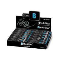 Грифели запасные 36 шт в упаковке BRAUBERG  КОМПЛЕКТ 20 шт "Black Jack" Hi-Polymer В 0.5 мм  180449