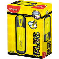 Текстовыделитель 12 шт в упаковке Maped Франция "Fluo Pep's Classic" ЖЕЛТЫЙ линия 1-5 мм  150766