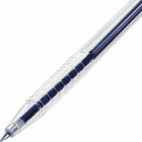 Ручка BRAUBERG шариковая настольная Counter Pen СИНЯЯ пружинка корпус серебристый 05мм  143258