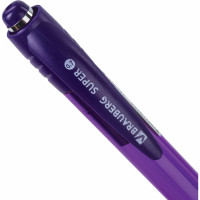 Ручка BRAUBERG шариковая автомат. с грипом SUPER СИНЯЯ корпус фиолетовый 0,7 мм, линия 0,35 мм 12 шт 143373