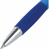 Ручка 12 шт в упаковке BRAUBERG шариковая автомат. с грипом SUPER СИНЯЯ корпус синий 07мм линия 035мм  143374