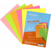 Бумага INFORMAT NEON MIX 5x20 л, 75 г/м2, А4, неон CP4080CNE-100