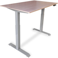Стол с регулируемой высотой StolStoya МОТОР UP рама серая, столешница ЛДСП, Дуб светлый, 125x75 PE211ISSLDS125