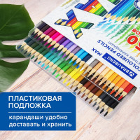 Цветные супермягкие карандаши BRAUBERG Max яркие, трехгранные, 50 цветов, грифель мягкий 3.3 мм 181860