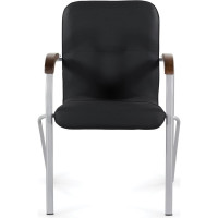 Кресло BRABIX Samba Cf-106 Box-2 серый каркас, накладки орех, кожзам черный 532763