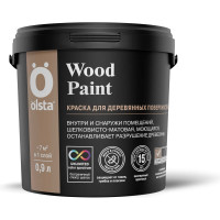 Краска для деревянных поверхностей OLSTA Wood paint матовая БАЗА A 0.9 л OWDA-09