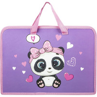Папка на молнии ЮНЛАНДИЯ Sweet Panda с ручками, А4, 1 отделение, пластик, ширина 45 мм 271456