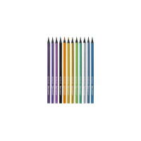 Цветные карандаши BRAUBERG Metallic, 12 цветов металлик, черное дерево, трехгранные 181853