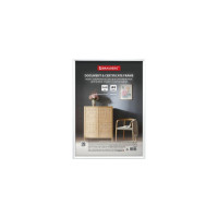 Рамка BRAUBERG Slim 21x30 см, белая, пластик, багет 8 мм, плотный задник с ножкой, акриловый экран 391314