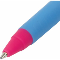 Шариковая ручка Delta Mix масляная BRAUBERG, автоматическая, синяя, корпус soft-touch ассорти, узел 0.7 мм, линия письма 0.35 мм 36 шт 143340