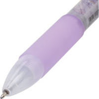 Шариковая автоматическая ручка BRAUBERG First Love с грипом, синяя, подвеска, корпус ассорти, узел 0.5 мм, линия письма 0.3 мм 141285