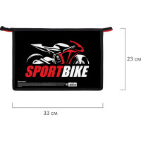 Папка для труда на молнии BRAUBERG а4, 2 отделения, органайзер, sport bike 270981