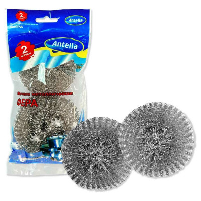ANTELLA Мочалка для посуды металл. 15г 2шт ФЕРА 3792