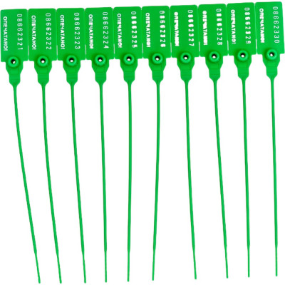 ООО Пломба.Ру Пломба пластиковая номерная, D 2,3 мм., L 140 мм., Цвет Зеленый 50 шт. КПП-3-1601 ст 619311