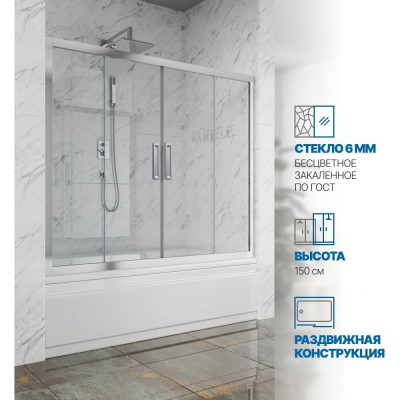 Шторка на ванну GuteWetter gwmpkb019p4 4698031941759