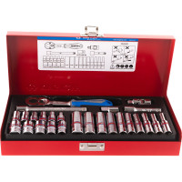 Набор шестигранных торцевых головок с принадлежностями 1/4", 5/32"-1/2", 26шт KING TONY 2526SR