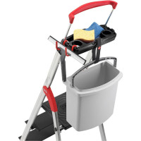 Алюминиевая стремянка с лотком и выдвигающейся ручкой Hailo L100 TopLine 5 ступеней 8050-507