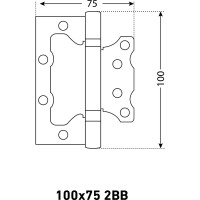 Петля Аллюр 100х75 2ВВ ВР латунь БЛИСТЕР пара Б747