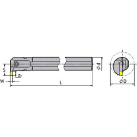 Резец/державка канавочный расточной C25R-QFDR07-33 SANT 4603312182844