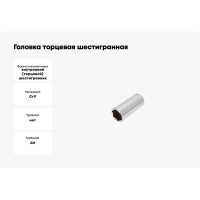 Головка торцевая шестигранная глубокая (21 мм; сталь CrV; 3/8DR) HOEGERT TECHNIK HT1A171