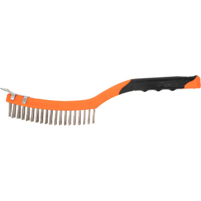 Проволочная щетка NEO Tools нержавеющая проволока, 3х19 рядов со скребком 39-052