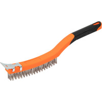 Проволочная щетка NEO Tools нержавеющая проволока, 3х19 рядов со скребком 39-052