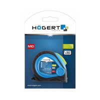 Рулетка HOEGERT TECHNIK 8 м, 25 мм MID, покрыта нейлоном, стопор ленты HT4M428