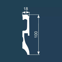 Плинтус Cosca decor PX033 100x18 мм, 2000 мм, экополимер СПБ100512