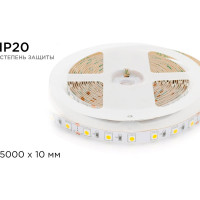 Светодиодная лента Apeyron 24В, 14,4Вт/м, smd5050, 60д/м, IP20, 800Лм/м, подложка, 10мм, 5м, холодный белый 00-340