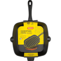 Квадратная чугунная сковорода-гриль Mallony GPR-26C, 26x26 см чугунная ручка 985043