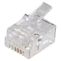Коннектор Retic для телефонного кабеля RJ-11 6p4c, медный, 20шт. CN-6P4C-U-TWCS/20