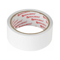 Двухсторонняя клейкая лента BRAUBERG 38 мм х 8 м, тонкая основа полипропилен, 90 микрон 600483