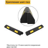 Колесоотбойник ТЕХНОЛОГИЯ резиновый 1,83м КР-1,83 (П) РОССИЯ 00000008390