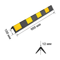 Демпфер угловой резиновый прямой ТЕХНОЛОГИЯ 900x100x12 мм ДУ-12 00-00001432