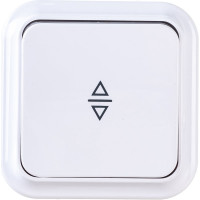 Выключатель BYLECTRICA 1-клавишный открытая установка, перекрестный IP54 ПРАЛЕСКА АКВА, белый, А6/2 10-872