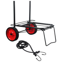 Тележка для сумок VETTA черная, металл, до 40 кг, 95x35x46 см, колеса d14 см 467-152