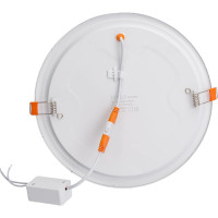 Встраиваемый круглый даунлайт с драйвером Ecola LED downlight 18W 220V 6500K 225x20 DRRD18ELC