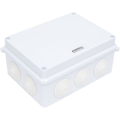 Распаечная коробка с крышкой ANDELI 150х110х70 10 входов, IP65 ADL18-602