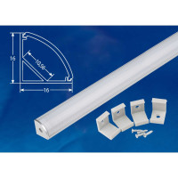 Профиль для светодиодной ленты Uniel с матовым экраном SILVER/FROZEN 200 POLYBAG UFE-K06 UL-00005028