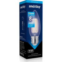 Светодиодная LED лампа Smartbuy FIL C37-8W00/E27 SBL-C37F-8-40K-E27