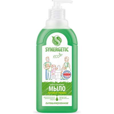 Жидкое биоразлагаемое мыло для мытья рук и тела Synergetic Луговые травы 500 мл 4613720438976 105053/14