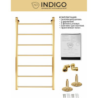 Полотенцесушитель INDIGO Line без полки (н.р.1") 100/50 (к-3, Золото) LLW100-50GDK3