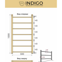 Полотенцесушитель INDIGO Line без полки (н.р.1") 100/50 (к-3, Золото) LLW100-50GDK3