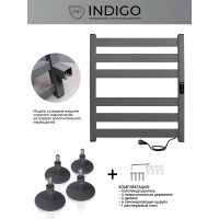 Полотенцесушитель INDIGO Oktava Slim 5 electro 60/50 таймер, скрытый монтаж, универсальное подключение R/L LСLOKS5E60-50MGRt