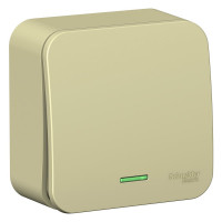 1-клавишный выключатель Systeme Electric Blanca наружный, бежевый cх.1 с подсветкой SE BLNVA101117