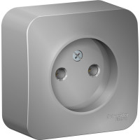 Наружная розетка Systeme Electric Blanca Алюминий, без заземления, без шторок, 16А, 250В SE BLNRA000113