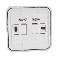 Наружная розетка Systeme Electric Blanca Алюминий, без заземления, без шторок, 16А, 250В SE BLNRA000113